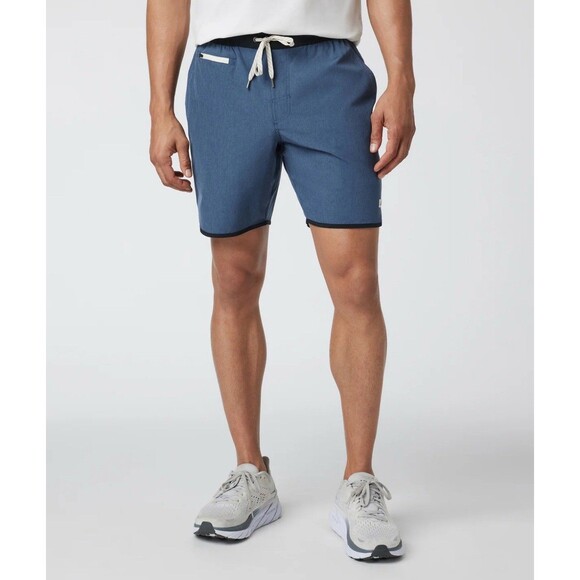 Vuori Other - Vuori Banks Short 7" Azure Linen Texture Navy Athletic Shorts Mens Sz XXL